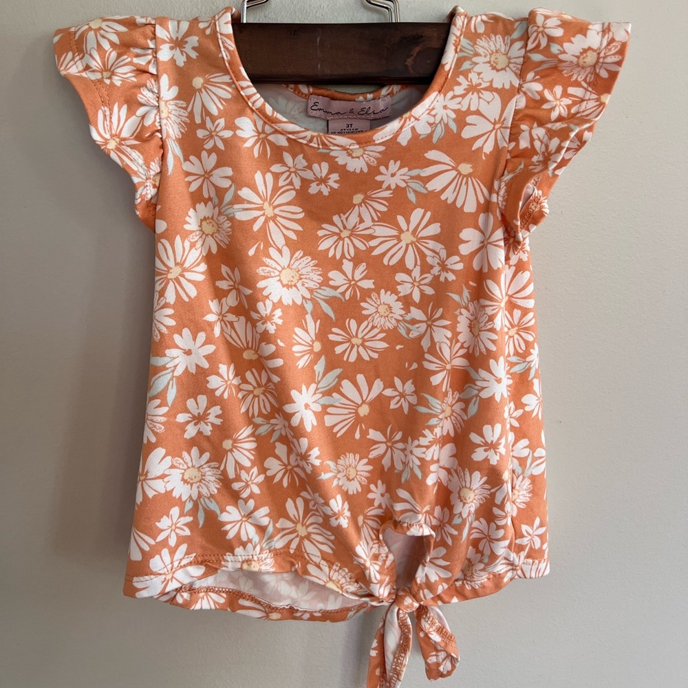 Emma and Elsa toddler flower top